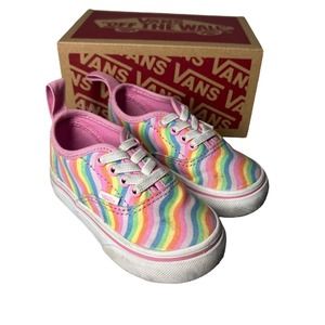 Vans Rainbow Stripe Pink Toddler Sneakers